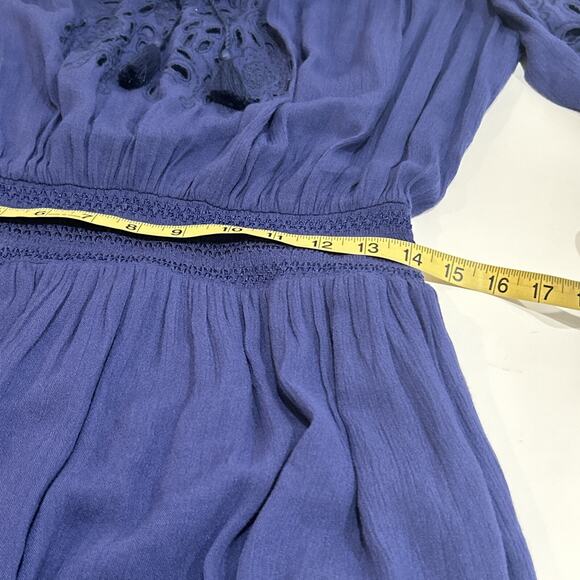 alice and olivia dress size 4 navy elastic waist %100 viscose - Picture 10 of 12